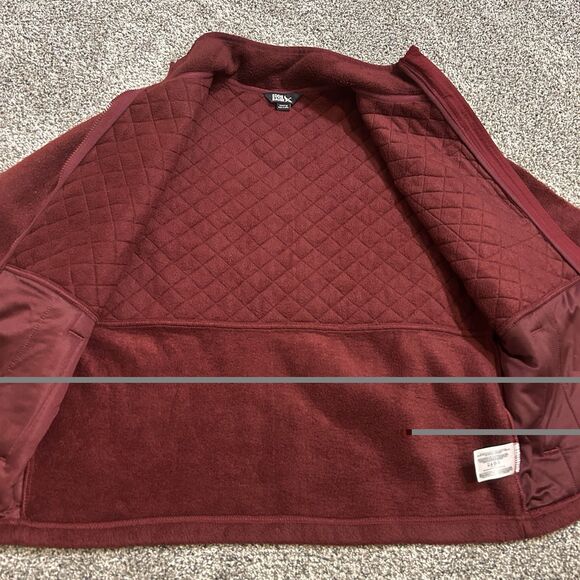 Eddie Bauer Women's Medium Red Jacket Quilted Full-Zip Fleece - Picture 7 of 13